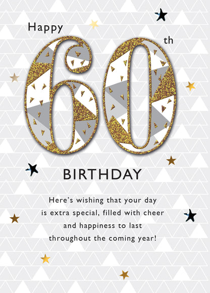 Happy 60th Embellished Birthday Greeting Card