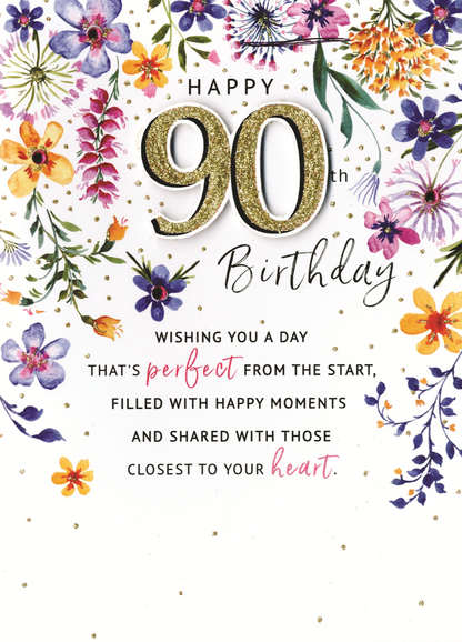 Happy 90th Birthday Greeting Card