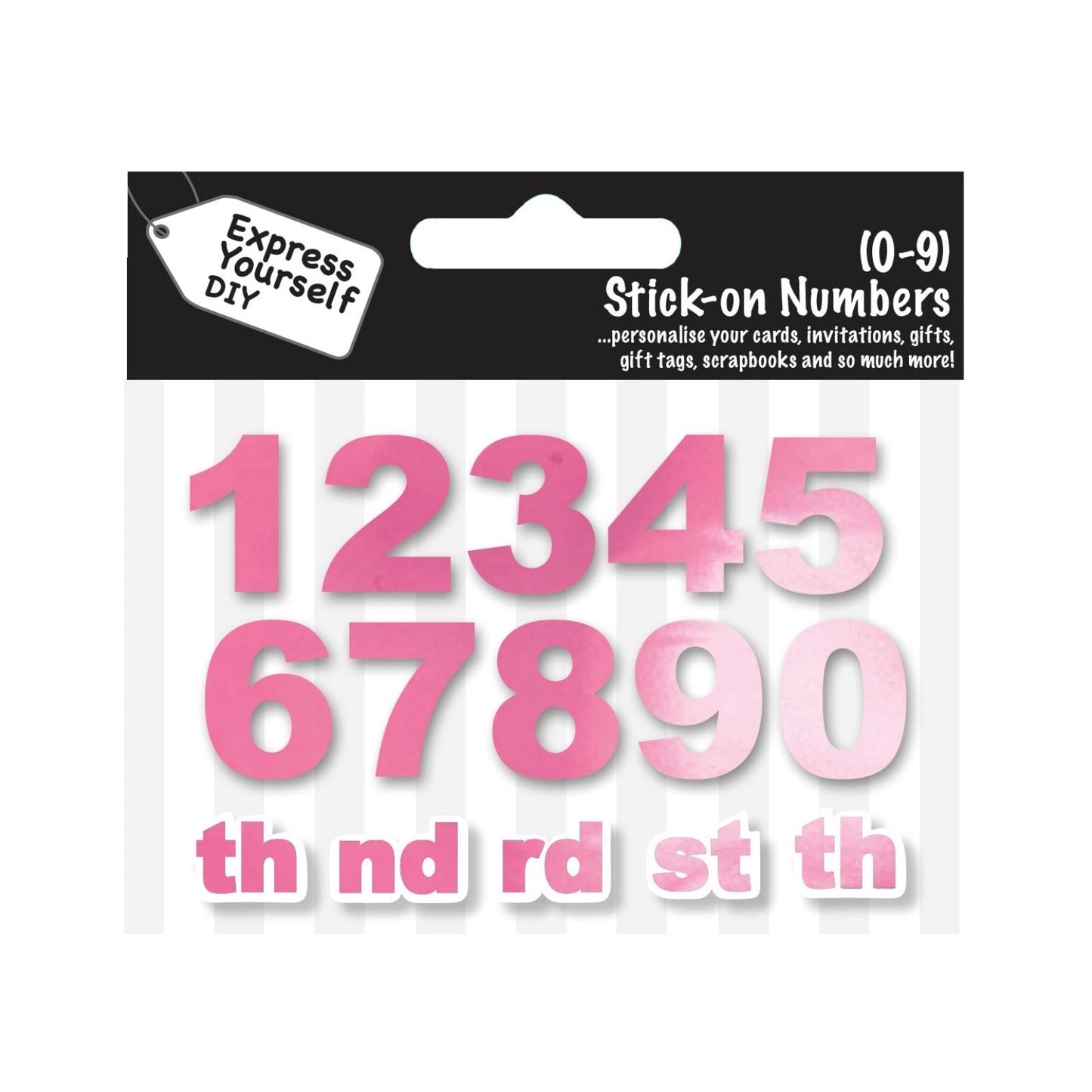 Make It Personal Stick-On Numbers 0-9 Pink Foil DIY Card Topper Embellishments
