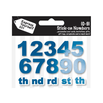 Make It Personal Stick-On Numbers 0-9 Blue Foil DIY Card Topper Embellishments