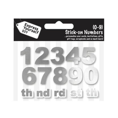 Make It Personal Stick-On Numbers 0-9 Silver Foil DIY Card Topper Embellishments