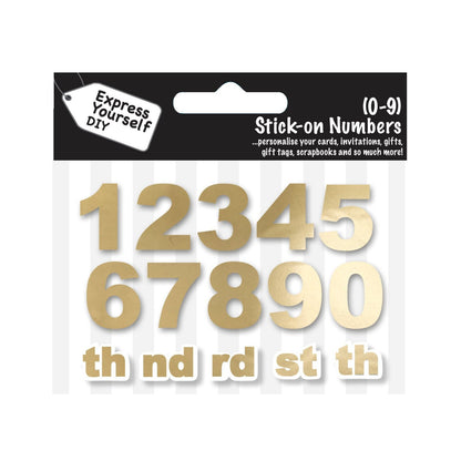 Make It Personal Stick-On Numbers 0-9 Gold Foil DIY Card Topper Embellishments