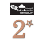 Make It Personal Stick-On Number 2 Rose Gold Foil DIY Card Topper Embellishment
