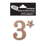 Make It Personal Stick-On Number 3 Rose Gold Foil DIY Card Topper Embellishment