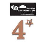 Make It Personal Stick-On Number 4 Rose Gold Foil DIY Card Topper Embellishment