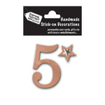 Make It Personal Stick-On Number 5 Rose Gold Foil DIY Card Topper Embellishment