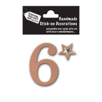 Make It Personal Stick-On Number 6 Rose Gold Foil DIY Card Topper Embellishment