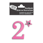 Make It Personal Stick-On Number 2 Pink Foil DIY Card Topper Embellishment