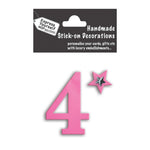 Make It Personal Stick-On Number 4 Pink Foil DIY Card Topper Embellishment