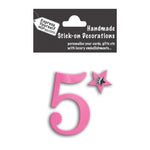 Make It Personal Stick-On Number 5 Pink Foil DIY Card Topper Embellishment