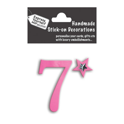 Make It Personal Stick-On Number 7 Pink Foil DIY Card Topper Embellishment