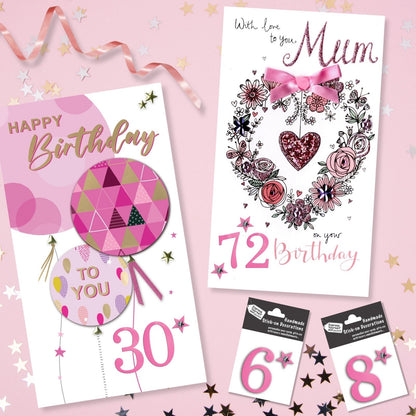 Make It Personal Stick-On Number 7 Pink Foil DIY Card Topper Embellishment