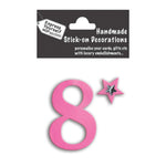 Make It Personal Stick-On Number 8 Pink Foil DIY Card Topper Embellishment