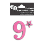 Make It Personal Stick-On Number 9 Pink Foil DIY Card Topper Embellishment