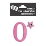Make It Personal Stick-On Number 0 Pink Foil DIY Card Topper Embellishment