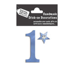 Make It Personal Stick-On Number 1 Blue Foil DIY Card Topper Embellishment