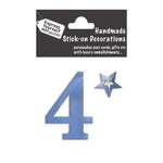 Make It Personal Stick-On Number 4 Blue Foil DIY Card Topper Embellishment