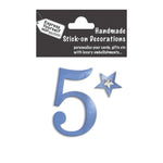 Make It Personal Stick-On Number 5 Blue Foil DIY Card Topper Embellishment