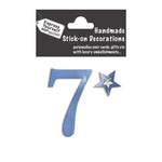Make It Personal Stick-On Number 7 Blue Foil DIY Card Topper Embellishment