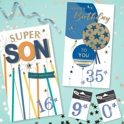 Make It Personal Stick-On Number 7 Blue Foil DIY Card Topper Embellishment