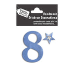 Make It Personal Stick-On Number 8 Blue Foil DIY Card Topper Embellishment