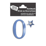 Make It Personal Stick-On Number 0 Blue Foil DIY Card Topper Embellishment