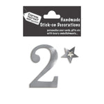 Make It Personal Stick-On Number 2 Silver Foil DIY Card Topper Embellishment