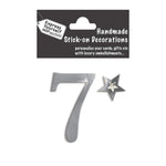 Make It Personal Stick-On Number 7 Silver Foil DIY Card Topper Embellishment