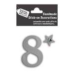 Make It Personal Stick-On Number 8 Silver Foil DIY Card Topper Embellishment