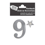 Make It Personal Stick-On Number 9 Silver Foil DIY Card Topper Embellishment