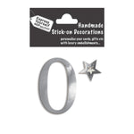 Make It Personal Stick-On Number 0 Silver Foil DIY Card Topper Embellishment