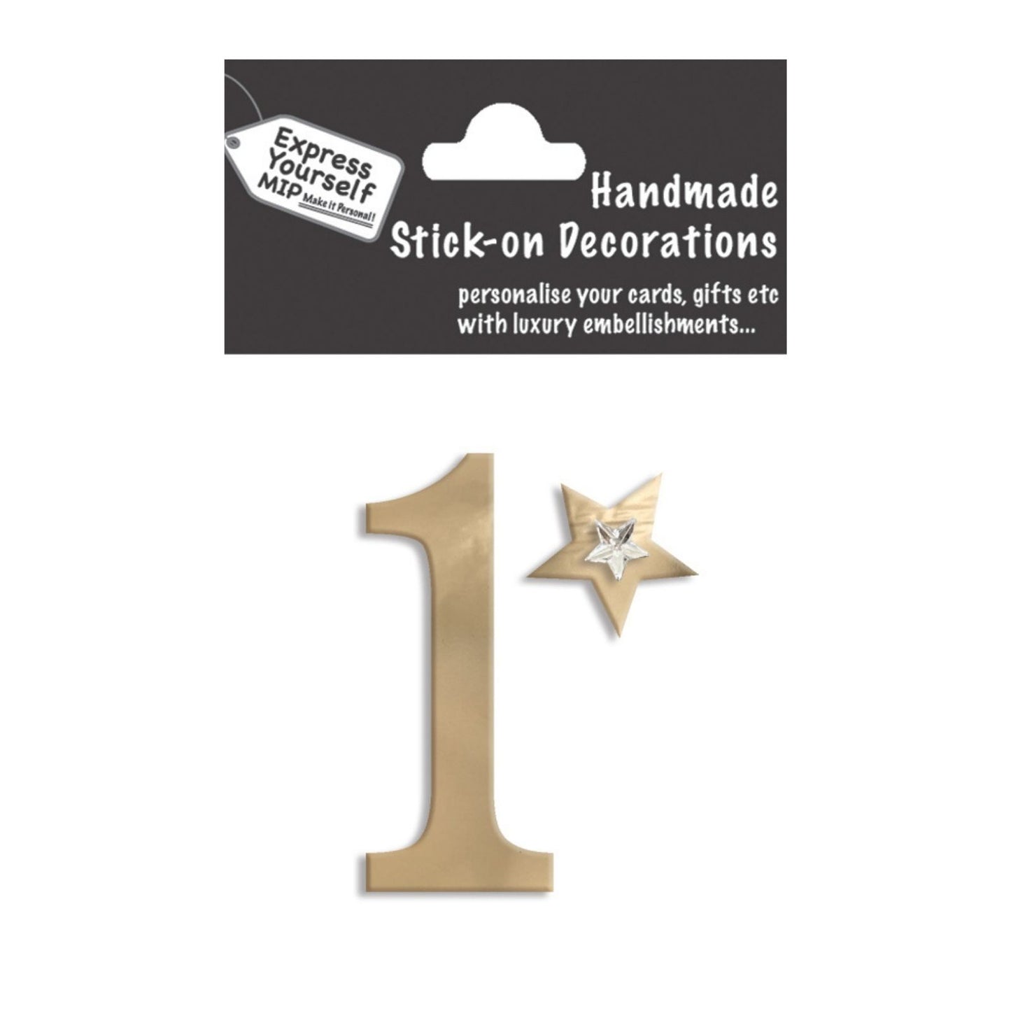 Make It Personal Stick-On Number 1 Gold Foil DIY Card Topper Embellishment