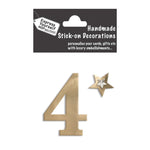 Make It Personal Stick-On Number 4 Gold Foil DIY Card Topper Embellishment