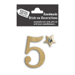 Make It Personal Stick-On Number 5 Gold Foil DIY Card Topper Embellishment