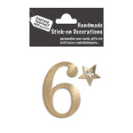 Make It Personal Stick-On Number 6 Gold Foil DIY Card Topper Embellishment
