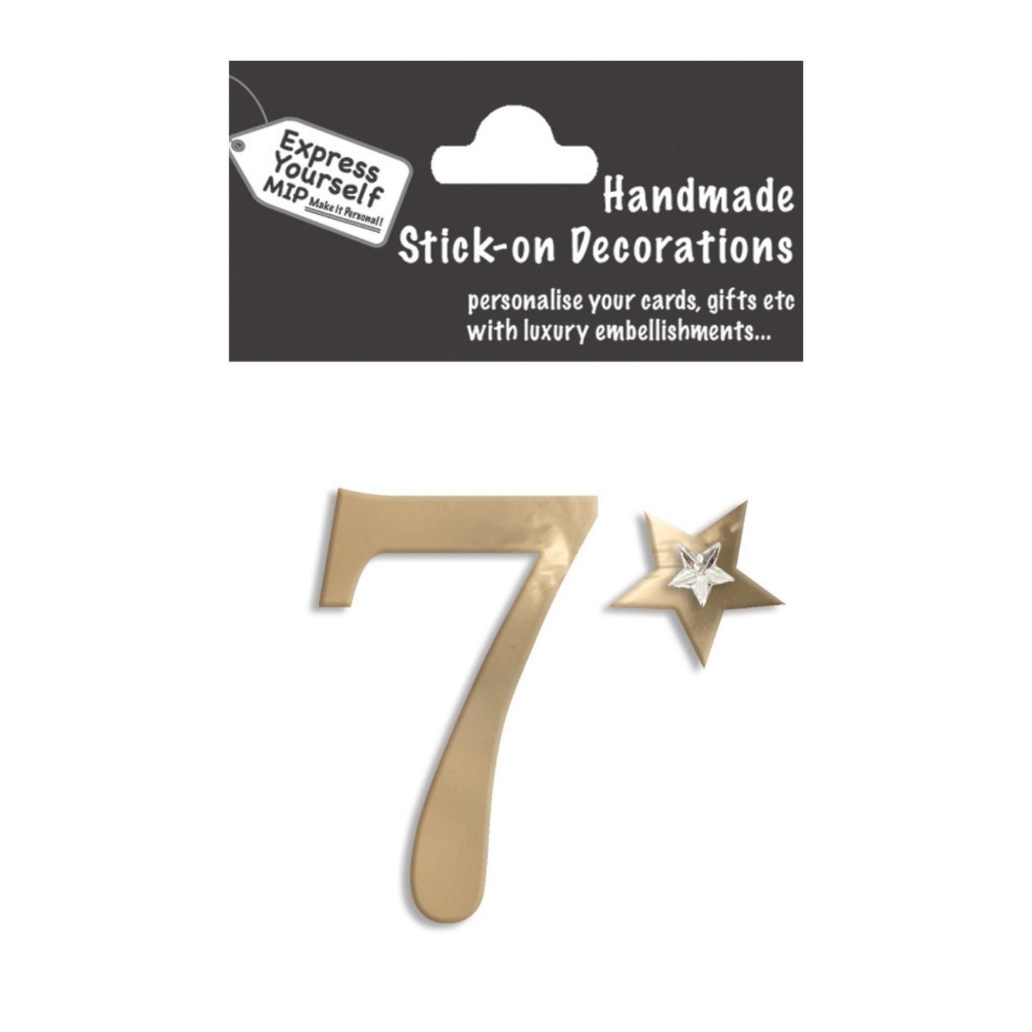 Make It Personal Stick-On Number 7 Gold Foil DIY Card Topper Embellishment