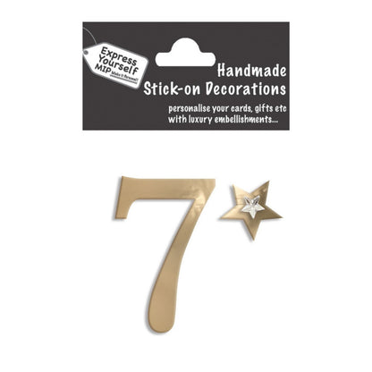 Make It Personal Stick-On Number 7 Gold Foil DIY Card Topper Embellishment