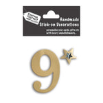 Make It Personal Stick-On Number 9 Gold Foil DIY Card Topper Embellishment