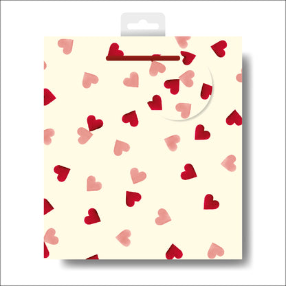 Emma Bridgewater Pink Hearts Medium Gift Bag Gift Wrapping Accessory