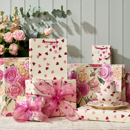 Emma Bridgewater Pink Hearts Medium Gift Bag Gift Wrapping Accessory