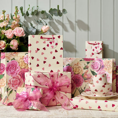 Emma Bridgewater Pink Hearts Bottle Gift Bag Gift Wrapping Accessory