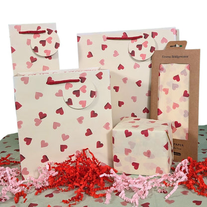 Emma Bridgewater Pink Hearts Bottle Gift Bag Gift Wrapping Accessory