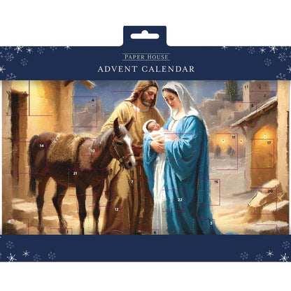 Traditional Picture Advent Calendar Religious Nativity Christmas Countdown Gift