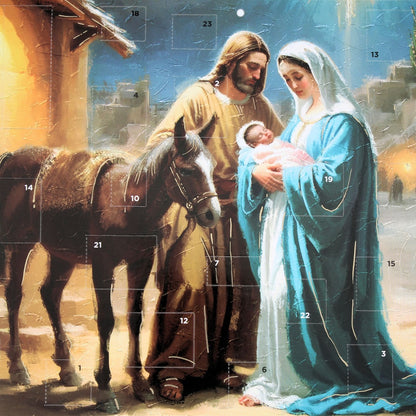 Traditional Picture Advent Calendar Religious Nativity Christmas Countdown Gift