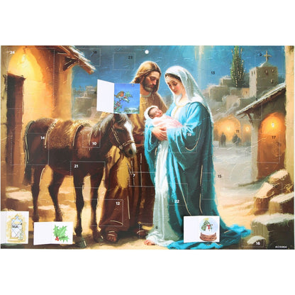 Traditional Picture Advent Calendar Religious Nativity Christmas Countdown Gift