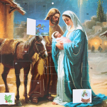 Traditional Picture Advent Calendar Religious Nativity Christmas Countdown Gift