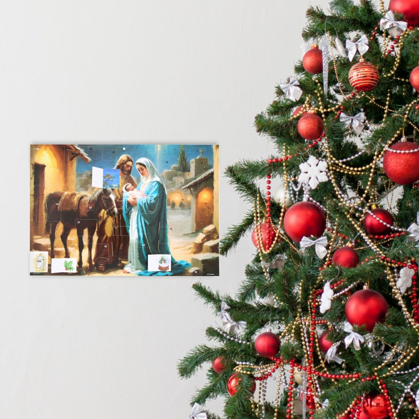 Traditional Picture Advent Calendar Religious Nativity Christmas Countdown Gift