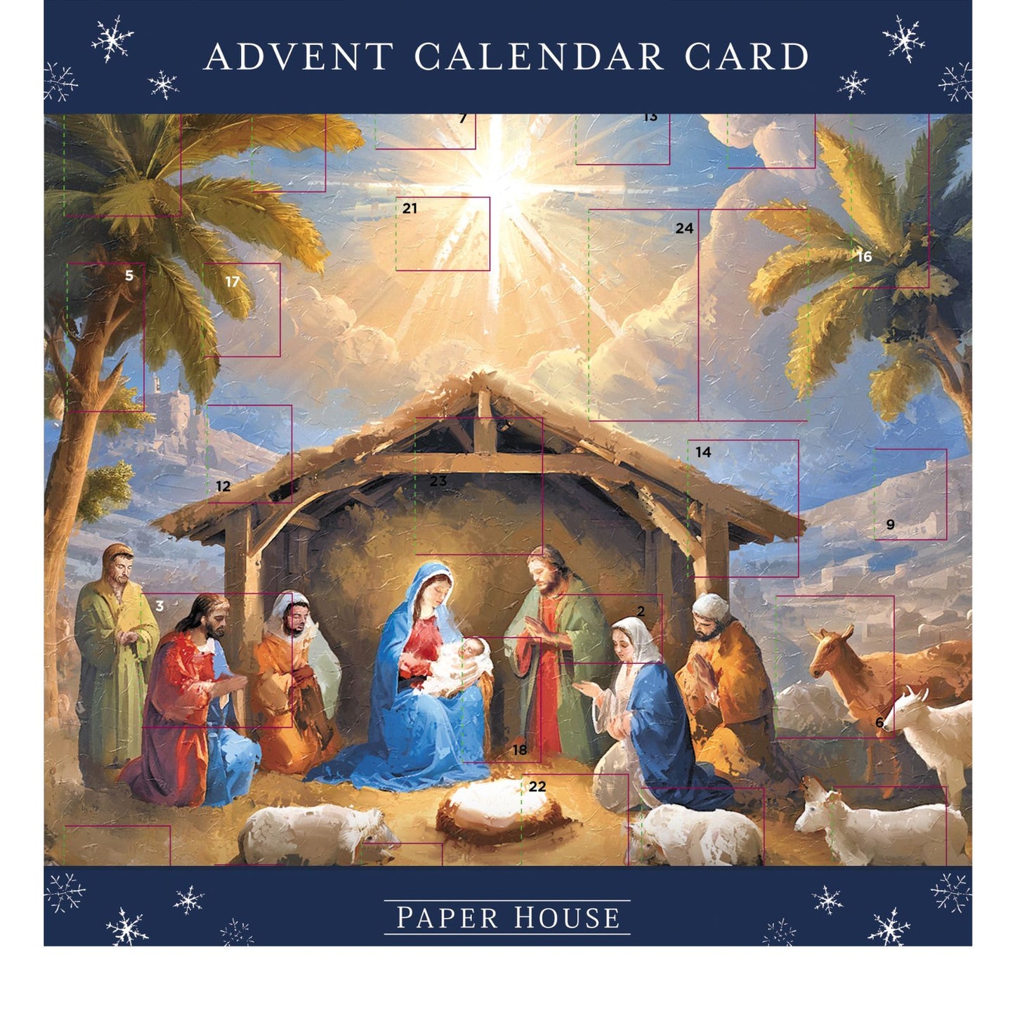 Traditional Picture Advent Calendar Religious Manger Christmas Countdown Gift