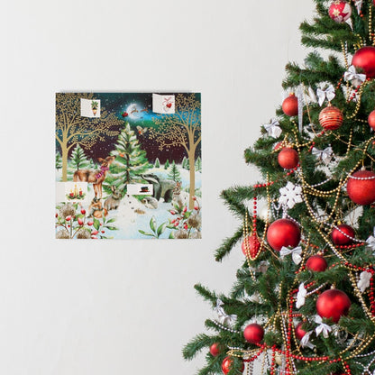 Traditional Picture Advent Calendar Woodland Animals Christmas Countdown Gift