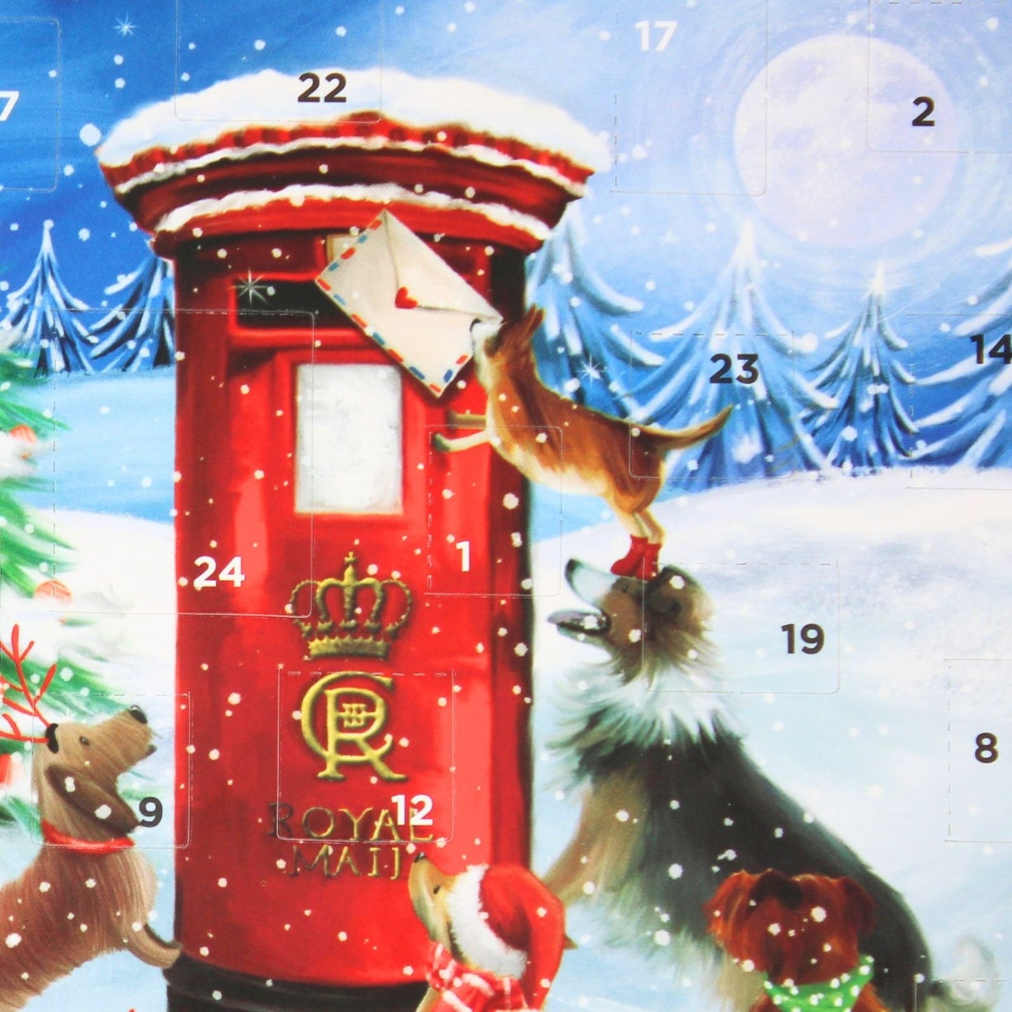 Advent Calendar Christmas Card Cute Festive Dogs Xmas Countdown Greeting Card